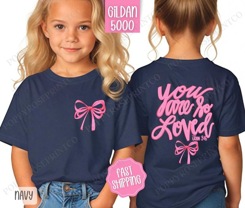 John 3:16 Shirt Coquette Bow Children'S Shirt Religious Gildan T-Shirts, Hoodie, Sweatshirt - T-Shirt, Sweatshirt, Hoodie
