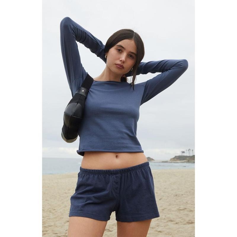 John Galt Navy Bonnie Long Sleeve Off Shoulder Top T-Shirts, Hoodie, Sweatshirt - T-Shirt, Sweatshirt, Hoodie
