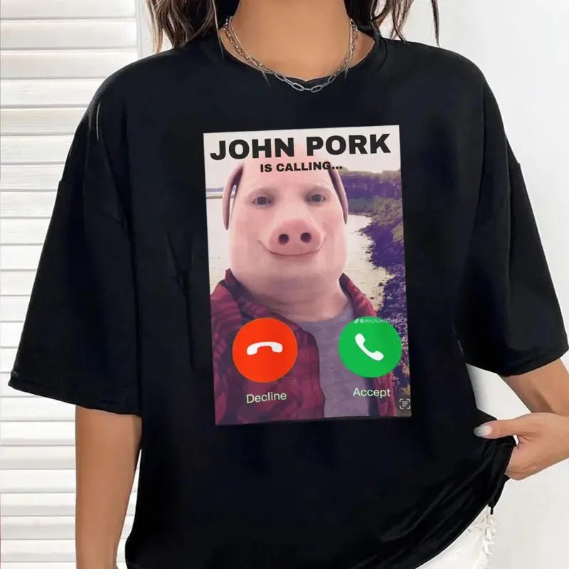 John Pork Is Calling Fuuny Answer Call Phone Funny T-Shirts, Hoodie, Sweatshirt - T-Shirt, Sweatshirt, Hoodie