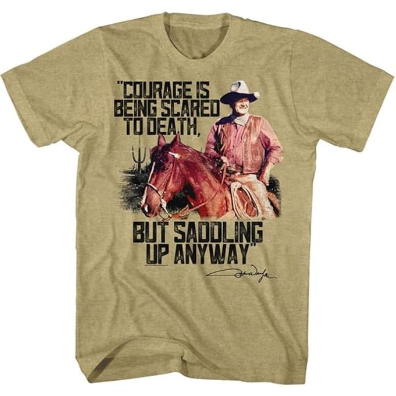 John Wayne Courage Western Legend Khaki Heather Shirt Fans Vintage Cowboy T-Shirts, Hoodie, Sweatshirt - T-Shirt, Sweatshirt, Hoodie
