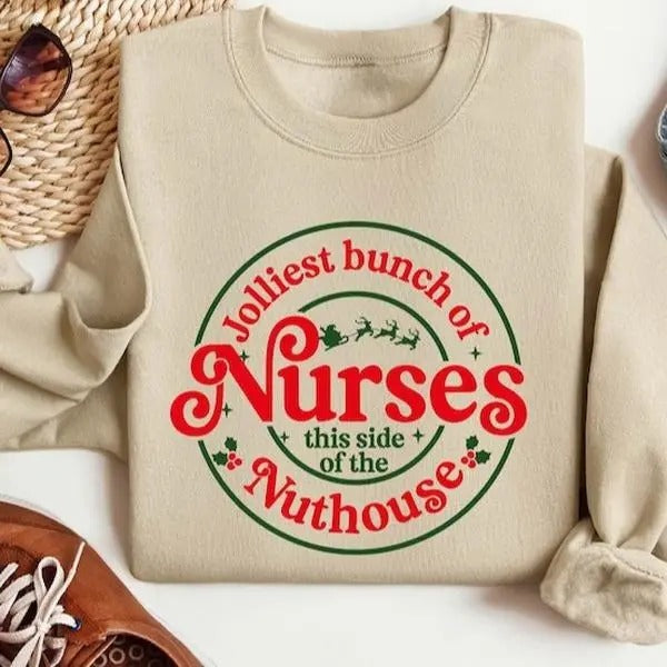 Jolliest Bunch This Side Nuthouse Nurse Life Shirt Nurse Shirt Nurse Shirt Her Him T-Shirts, Hoodie, Sweatshirt - T-Shirt, Sweatshirt, Hoodie