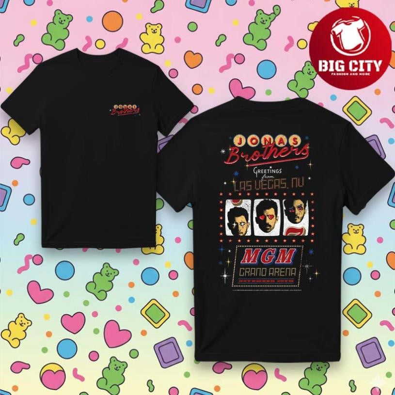 Jonas Brothers Nov 29 2025 MGM Grand Garden Arena Las Vegas Two Sided Shirt Unisex T-shirt, Sweatshirt, Hoodie, Long Sleeve Tee - T-Shirt, Sweatshirt, Hoodie