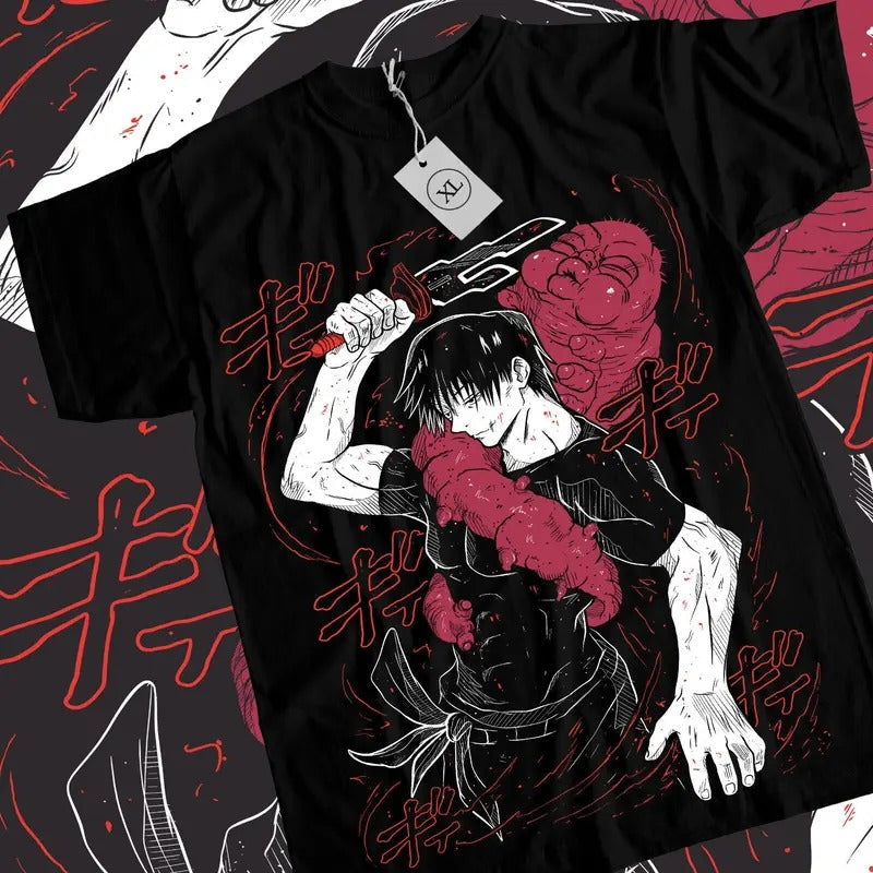 Jujutsu Kaisen Fushiguro Toji Anime Horror Black Short Sleeve All Size T-Shirts, Hoodie, Sweatshirt - T-Shirt, Sweatshirt, Hoodie