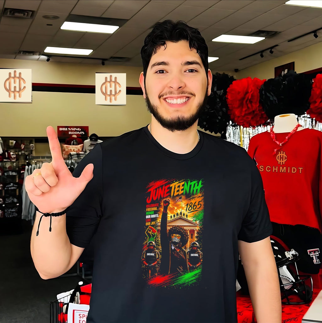 Juneteenth 1865 celebrate freedom honor our roots live our joy shirt Unisex T-shirt, Sweatshirt, Hoodie, Long Sleeve Tee - T-Shirt, Sweatshirt, Hoodie
