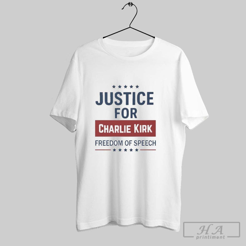 Justice For Charlie Kirk Freedom Of Speech Unisex T-shirt, Sweatshirt, Hoodie, Long Sleeve Tee - T-Shirt, Sweatshirt, Hoodie