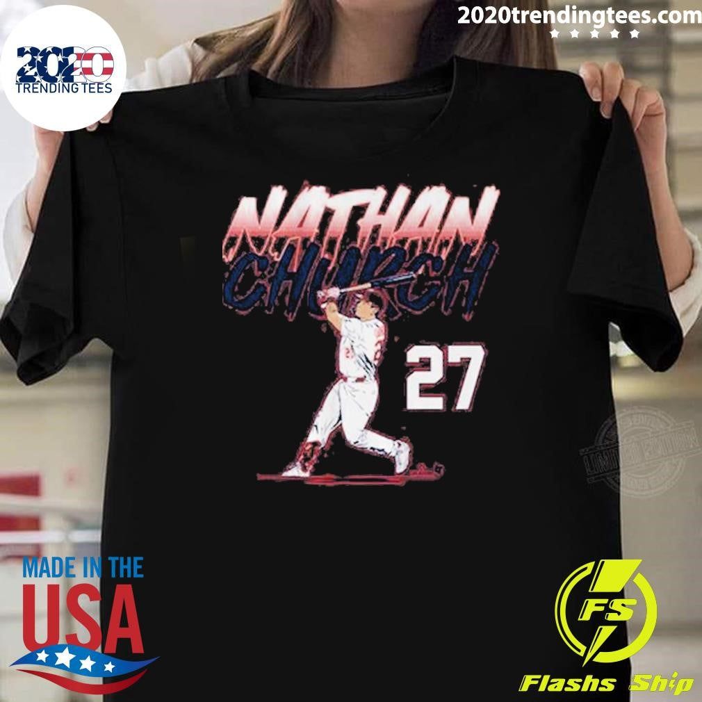 Nathan Church 27 Slugger Swing Number Shirt Unisex T-shirt, Sweatshirt, Hoodie, Long Sleeve Tee - T-Shirt, Sweatshirt, Hoodie