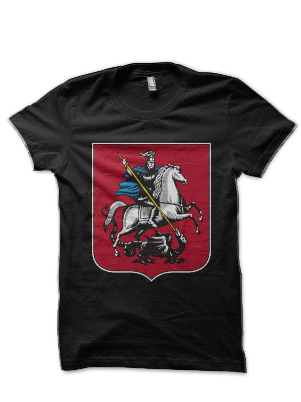 Mosow Coat Arms Flag Saint George Lancing Zilant Black T-Shirts, Hoodie, Sweatshirt - T-Shirt, Sweatshirt, Hoodie