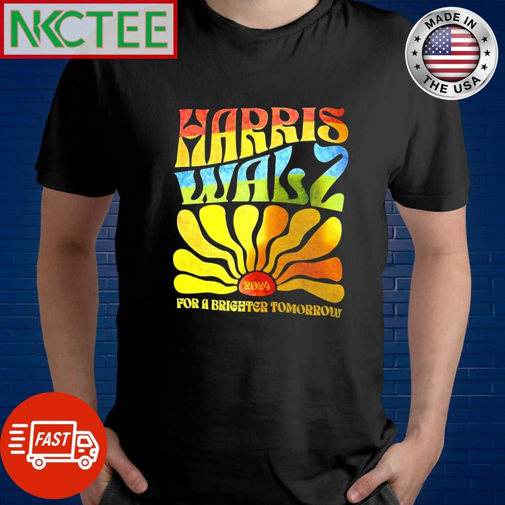 Kamala Harris Tim Waltz for a brighter tomorrow shirt Unisex T-shirt, Sweatshirt, Hoodie, Long Sleeve Tee - T-Shirt, Sweatshirt, Hoodie