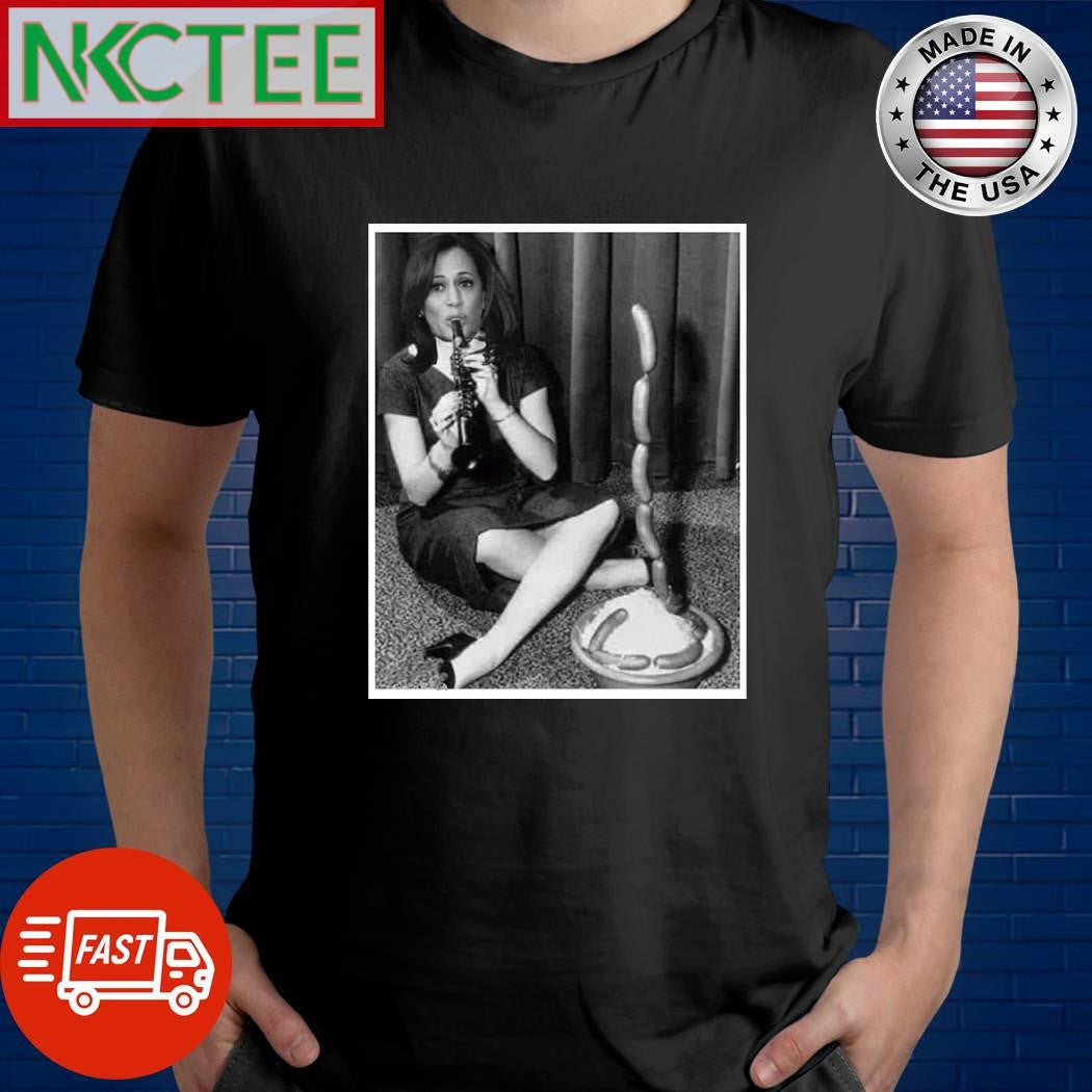 Kamala Harris blows the trumpet snake hotdog shirt Unisex T-shirt, Sweatshirt, Hoodie, Long Sleeve Tee - T-Shirt, Sweatshirt, Hoodie