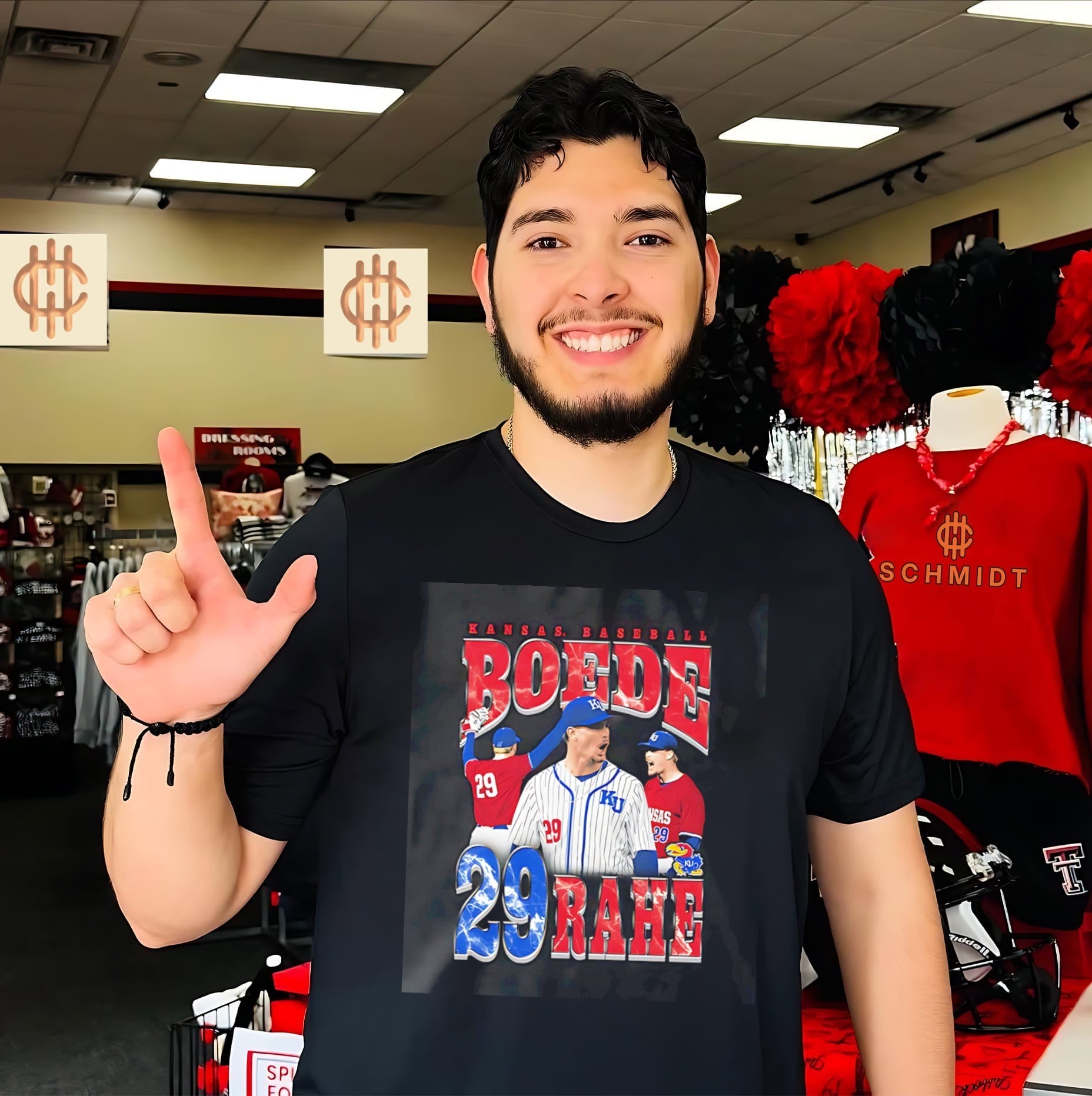 Kansas Baseball Boede Rahe number 29 player shirt Unisex T-shirt, Sweatshirt, Hoodie, Long Sleeve Tee - T-Shirt, Sweatshirt, Hoodie