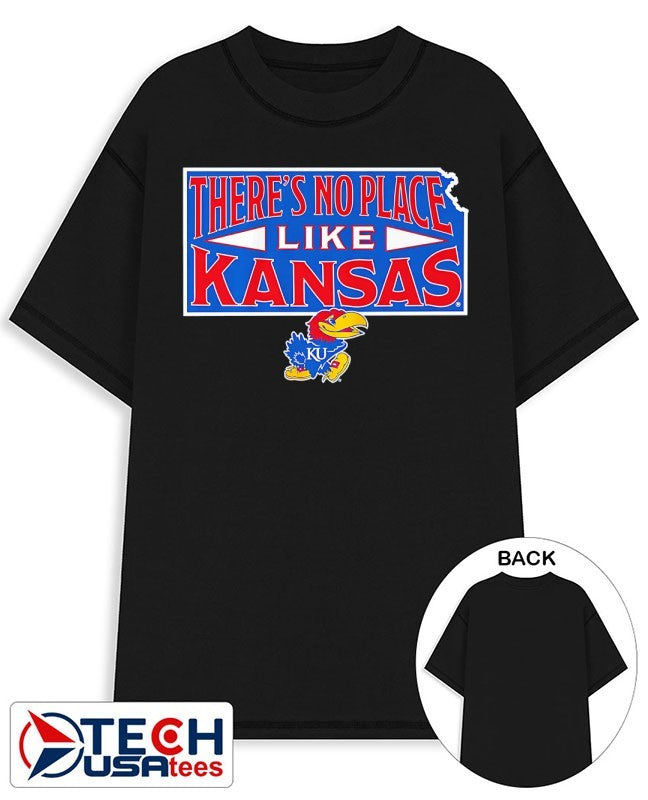 Kansas Jayhawks theres no place like Kansas shirt Unisex T-shirt, Sweatshirt, Hoodie, Long Sleeve Tee - T-Shirt, Sweatshirt, Hoodie