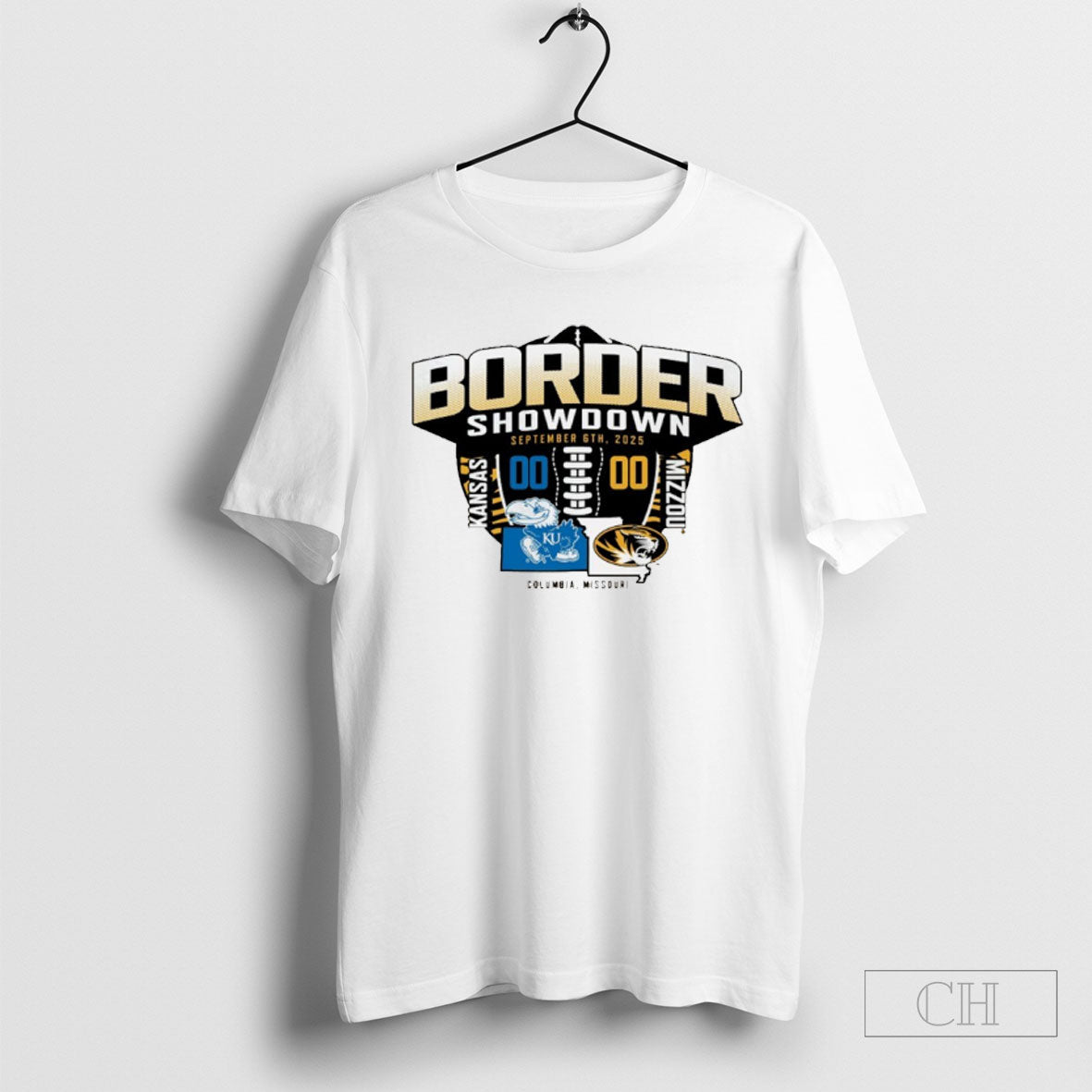 Kansas Jayhawks Vs Mizzou Tigers 2025 Border Showdown Unisex T-shirt, Sweatshirt, Hoodie, Long Sleeve Tee - T-Shirt, Sweatshirt, Hoodie
