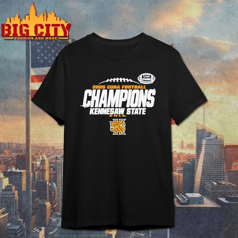 Kennesaw State Owls CUSA Championship 2025 Football Locker Room Shirt Unisex T-shirt, Sweatshirt, Hoodie, Long Sleeve Tee - T-Shirt, Sweatshirt, Hoodie