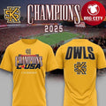 Kennesaw State Owls Football CUSA Champions 2025 Two Sided Shirt Unisex T-shirt, Sweatshirt, Hoodie, Long Sleeve Tee - T-Shirt, Sweatshirt, Hoodie