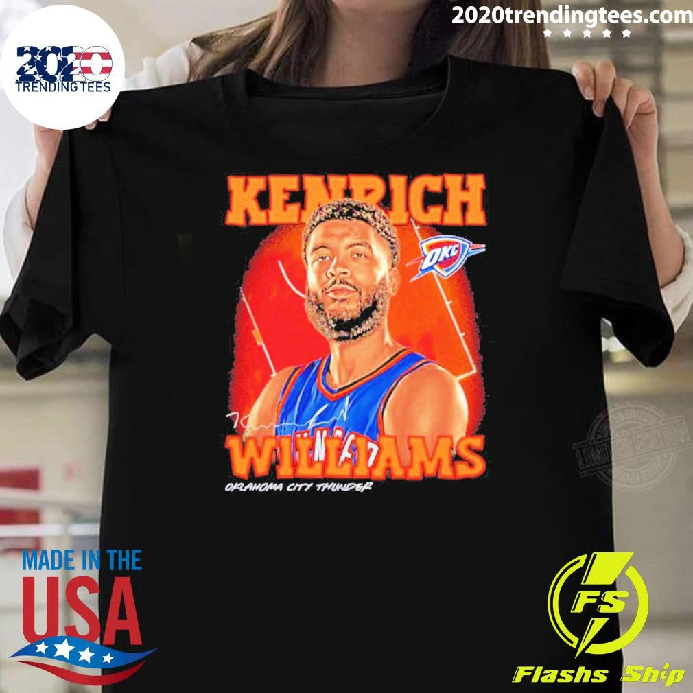 Kenrich Williams Oklahoma City Thunder Airbrush Signature Shirt Unisex T-shirt, Sweatshirt, Hoodie, Long Sleeve Tee - T-Shirt, Sweatshirt, Hoodie