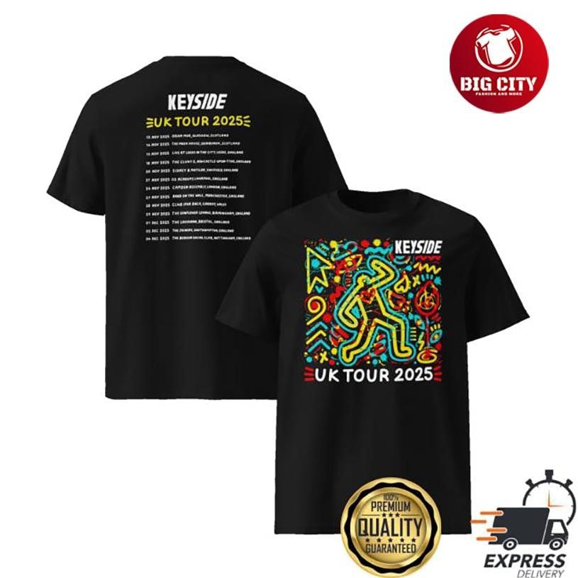 Keyside Music Official 2025 Uk Tour Two Sided Shirt Unisex T-shirt, Sweatshirt, Hoodie, Long Sleeve Tee - T-Shirt, Sweatshirt, Hoodie