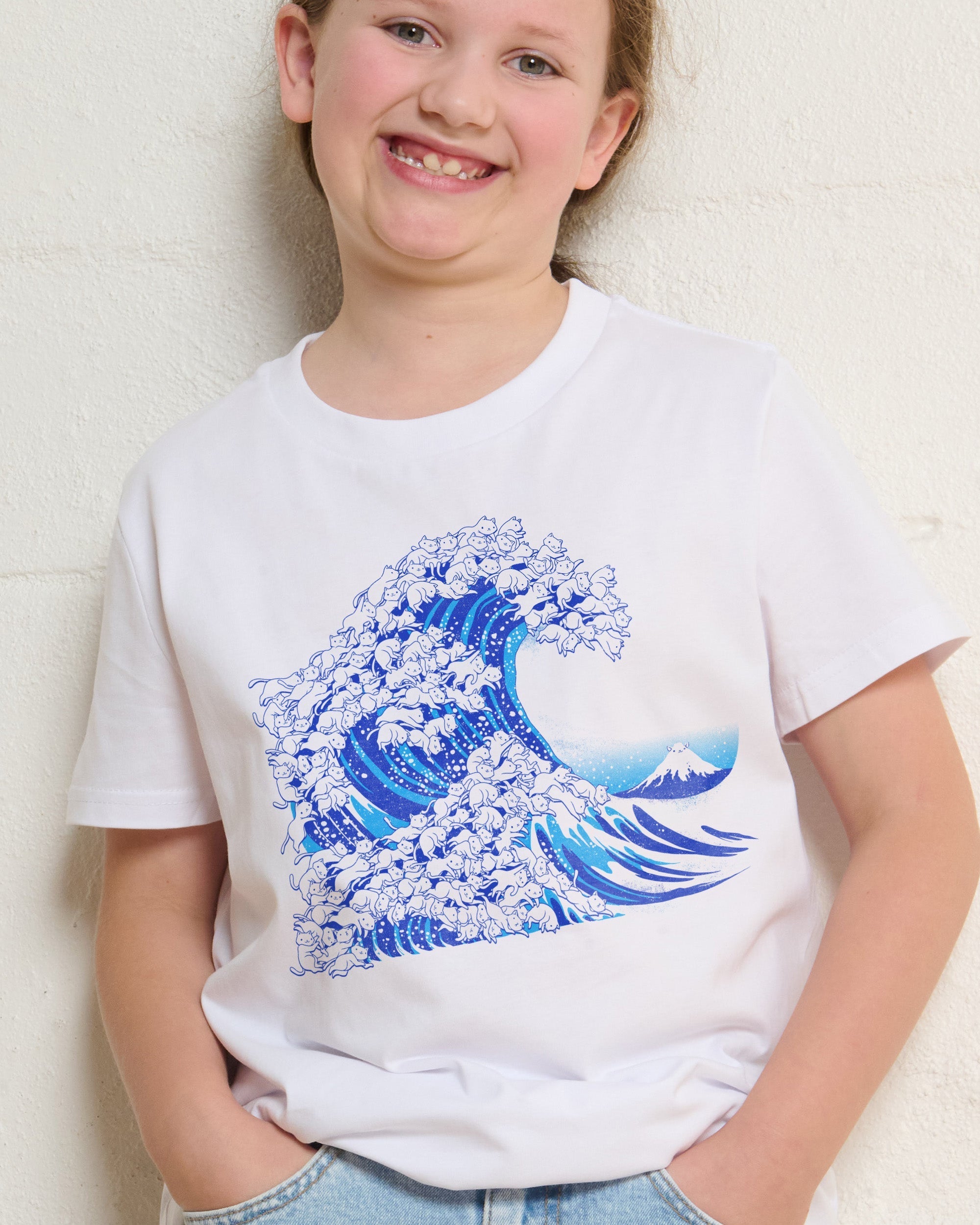 Kanagawa Cat Wave Kids T-Shirt Unisex T-shirt, Sweatshirt, Hoodie, Long Sleeve Tee - T-Shirt, Sweatshirt, Hoodie
