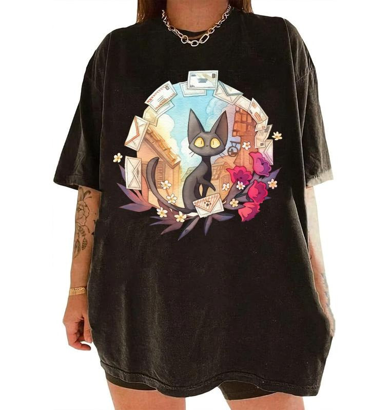 Kiki'S Delivery Service Shirt Kiki Shirt Jiji Shirt Studio Ghibli Shirt T-Shirts, Hoodie, Sweatshirt - T-Shirt, Sweatshirt, Hoodie