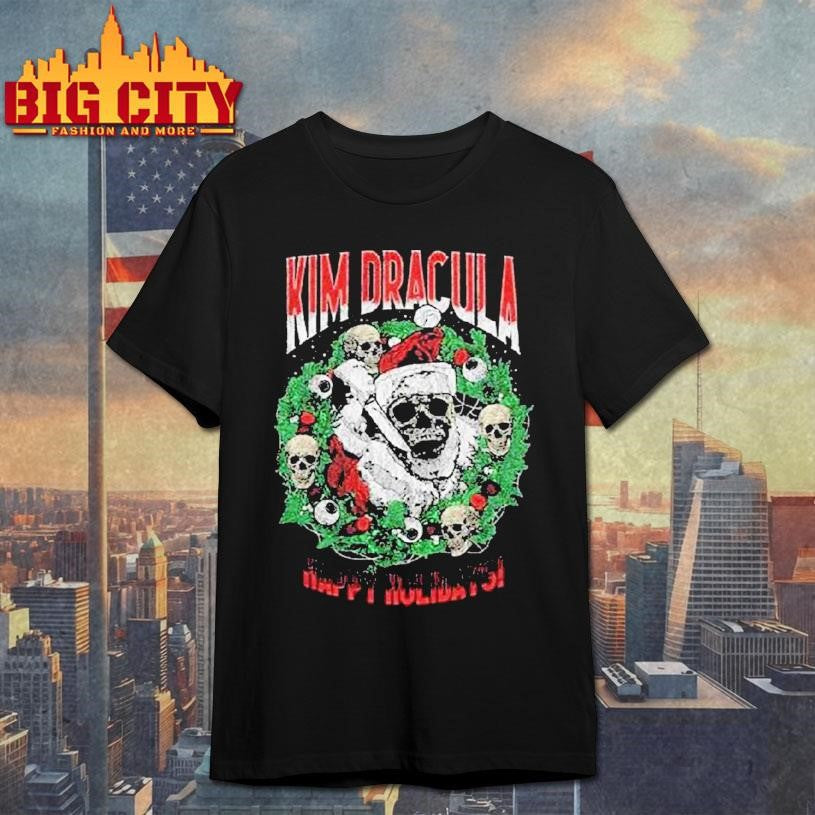 Kim Dracula Santa Wreath Shirt Unisex T-shirt, Sweatshirt, Hoodie, Long Sleeve Tee - T-Shirt, Sweatshirt, Hoodie