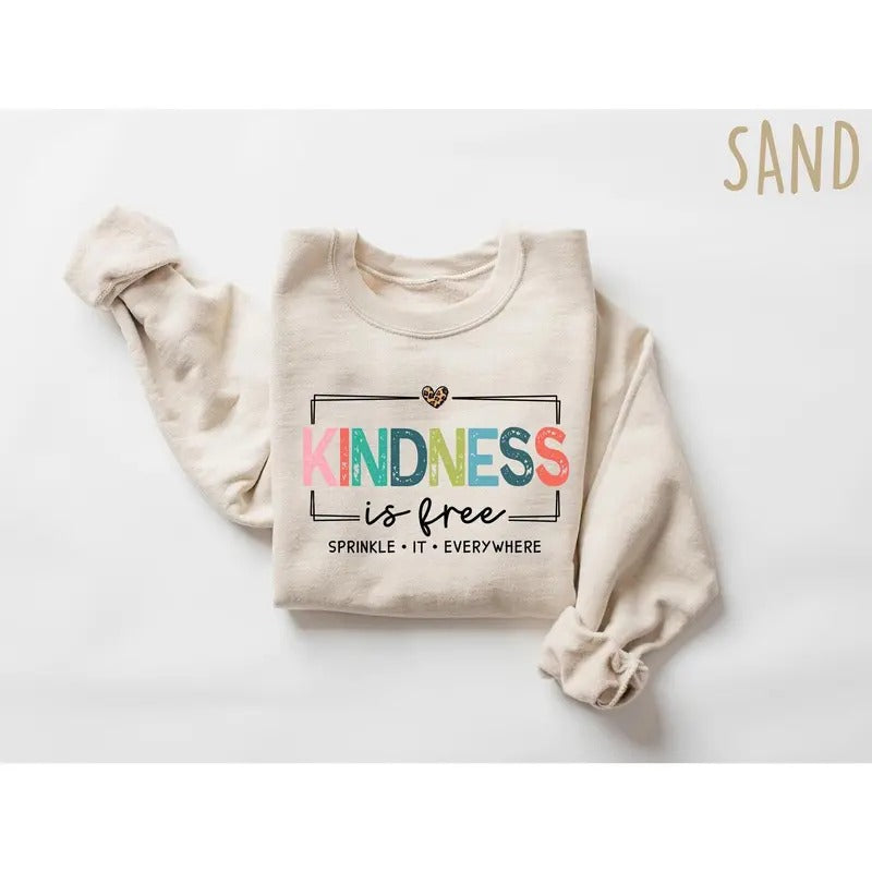 Kindness Is Free Sprinkle Everywhere Positive Boho Inspirational Sleeve Positive Quote Be Kind T-Shirts, Hoodie, Sweatshirt - T-Shirt, Sweatshirt, Hoodie