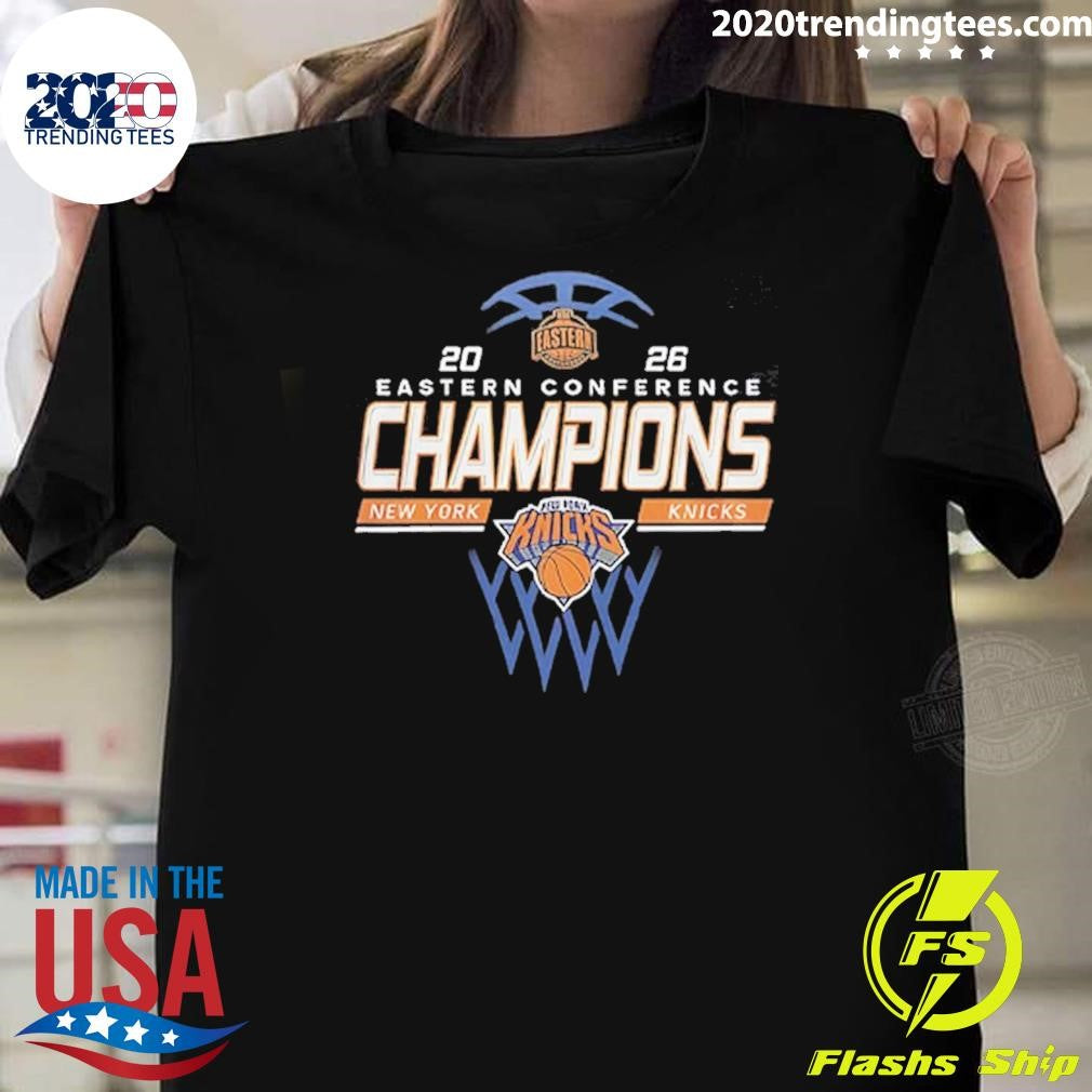 Knicks Basketball 2026 Eastern Conference Champions Locker Room 2 Sided Shirt Unisex T-shirt, Sweatshirt, Hoodie, Long Sleeve Tee - T-Shirt, Sweatshirt, Hoodie
