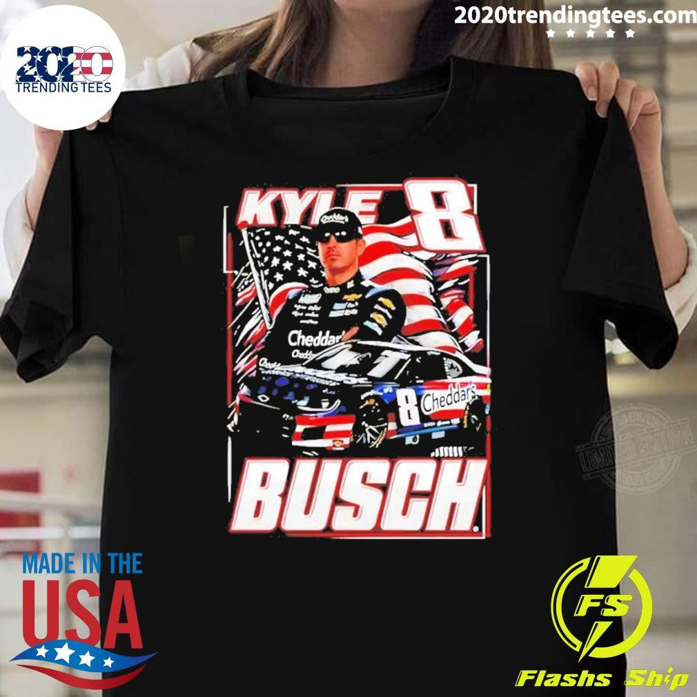 Kyle Busch 8 Cheddars Patriotic Paint Scheme American flag Racing Shirt Unisex T-shirt, Sweatshirt, Hoodie, Long Sleeve Tee - T-Shirt, Sweatshirt, Hoodie