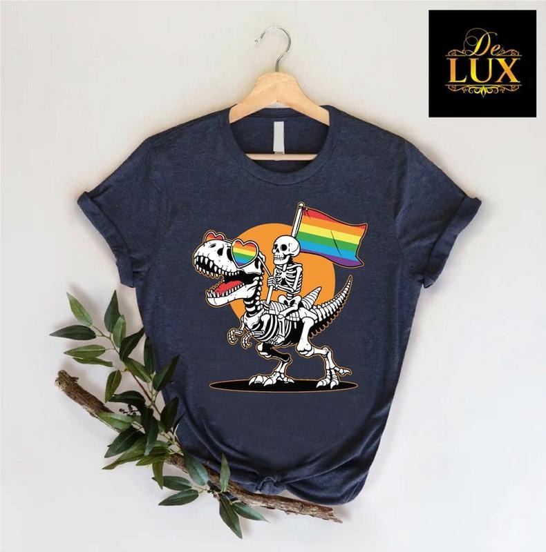 LGBT Skeleton Shirt Gay Skeleton Shirt Skeleton Pride Shirt Dinosaur Pride Queer Pride LGBTQ Flag Shirt Rainbow Gay T-Shirts, Hoodie, Sweatshirt - T-Shirt, Sweatshirt, Hoodie