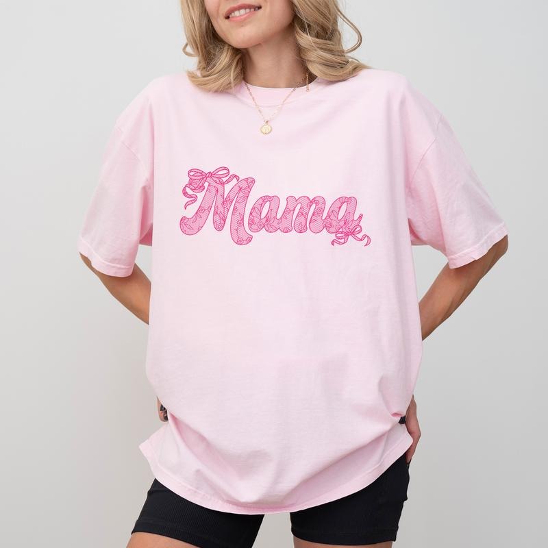 Lace Mama Comfort Colors Shirt Coquette Bow Mama Coquette Mom Mommy Mom T-Shirts, Hoodie, Sweatshirt - T-Shirt, Sweatshirt, Hoodie