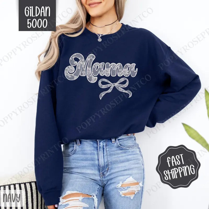 Lace Mama Coquette Lace Mama Bow Cute T-Shirts, Hoodie, Sweatshirt - T-Shirt, Sweatshirt, Hoodie