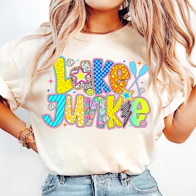 Lake Junkie Retro Boho Colorful Lake Life Summer Lover T-Shirts, Hoodie, Sweatshirt - T-Shirt, Sweatshirt, Hoodie