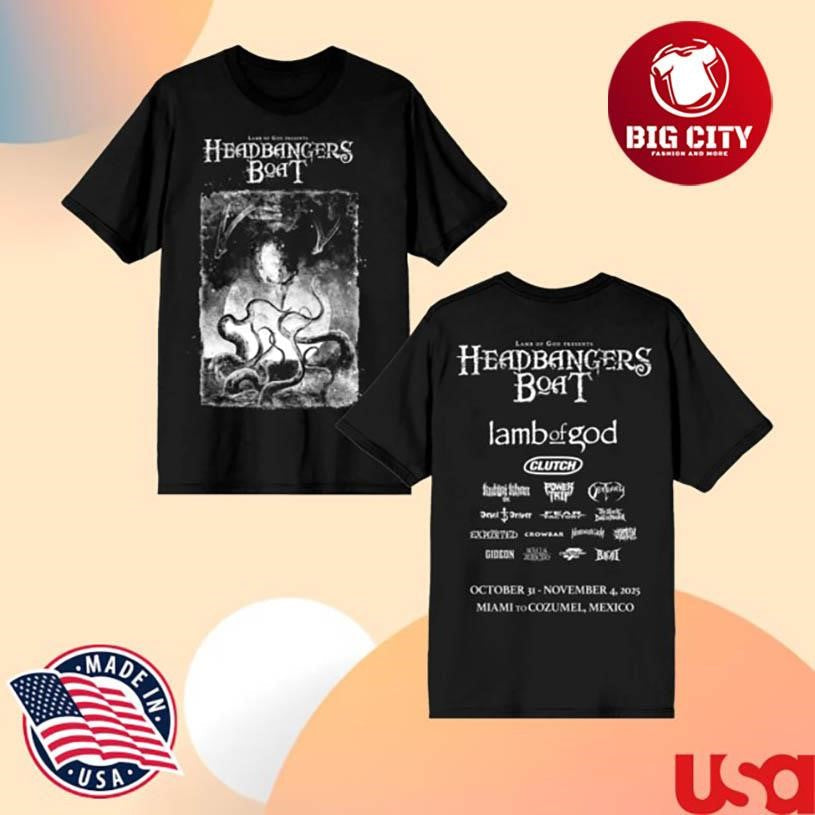 Lamb Of God Hbb 2025 Hicon Lineup Two Sided Shirt Unisex T-shirt, Sweatshirt, Hoodie, Long Sleeve Tee - T-Shirt, Sweatshirt, Hoodie