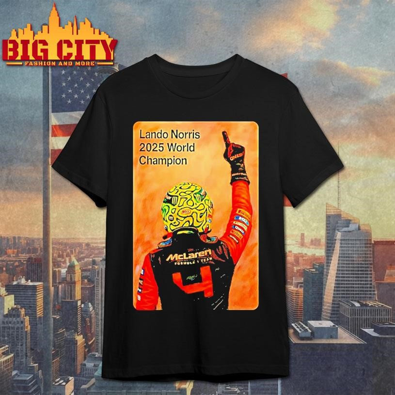 Lando Norris 2025 Champion F1 Victory Celebration Shirt Unisex T-shirt, Sweatshirt, Hoodie, Long Sleeve Tee - T-Shirt, Sweatshirt, Hoodie