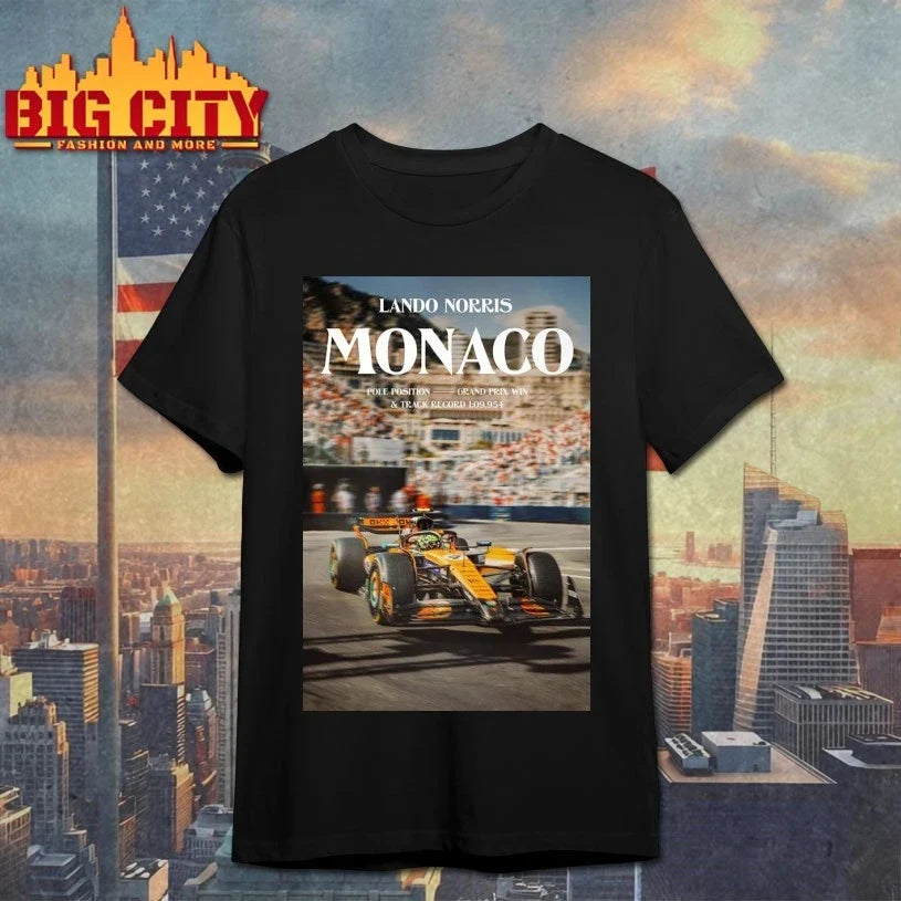 Lando Norris Monaco GP Victory Pole Track Record 2025 Poster shirt Unisex T-shirt, Sweatshirt, Hoodie, Long Sleeve Tee - T-Shirt, Sweatshirt, Hoodie