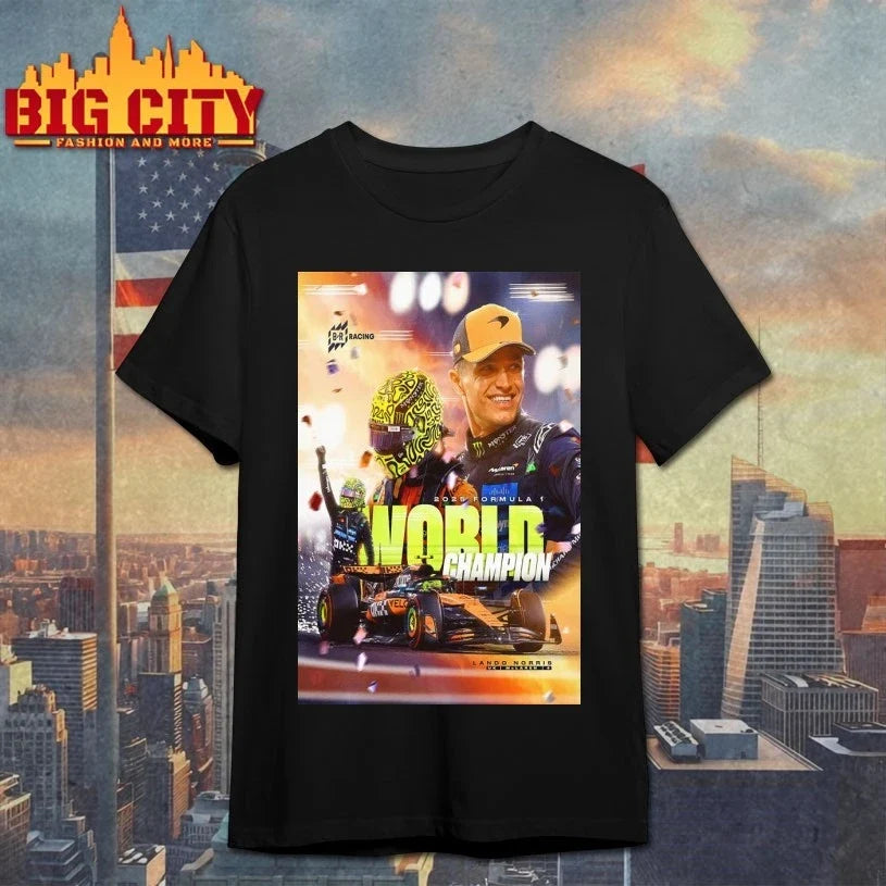 Lando Norris World Champion Formula One 2025 Poster shirt Unisex T-shirt, Sweatshirt, Hoodie, Long Sleeve Tee - T-Shirt, Sweatshirt, Hoodie