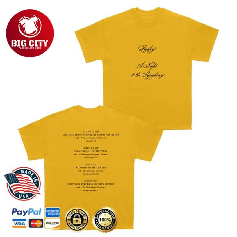 Laufey 2025 A Night At The Symphony Tour Two Sided Shirt Unisex T-shirt, Sweatshirt, Hoodie, Long Sleeve Tee - T-Shirt, Sweatshirt, Hoodie