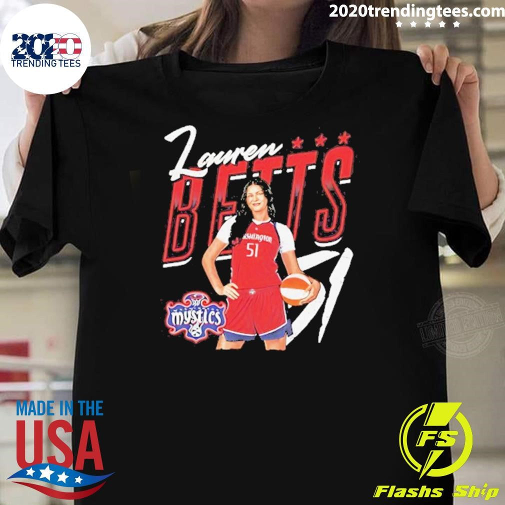 Lauren Betts 51 Washington Mystics Wnba Player Pose Shirt Unisex T-shirt, Sweatshirt, Hoodie, Long Sleeve Tee - T-Shirt, Sweatshirt, Hoodie