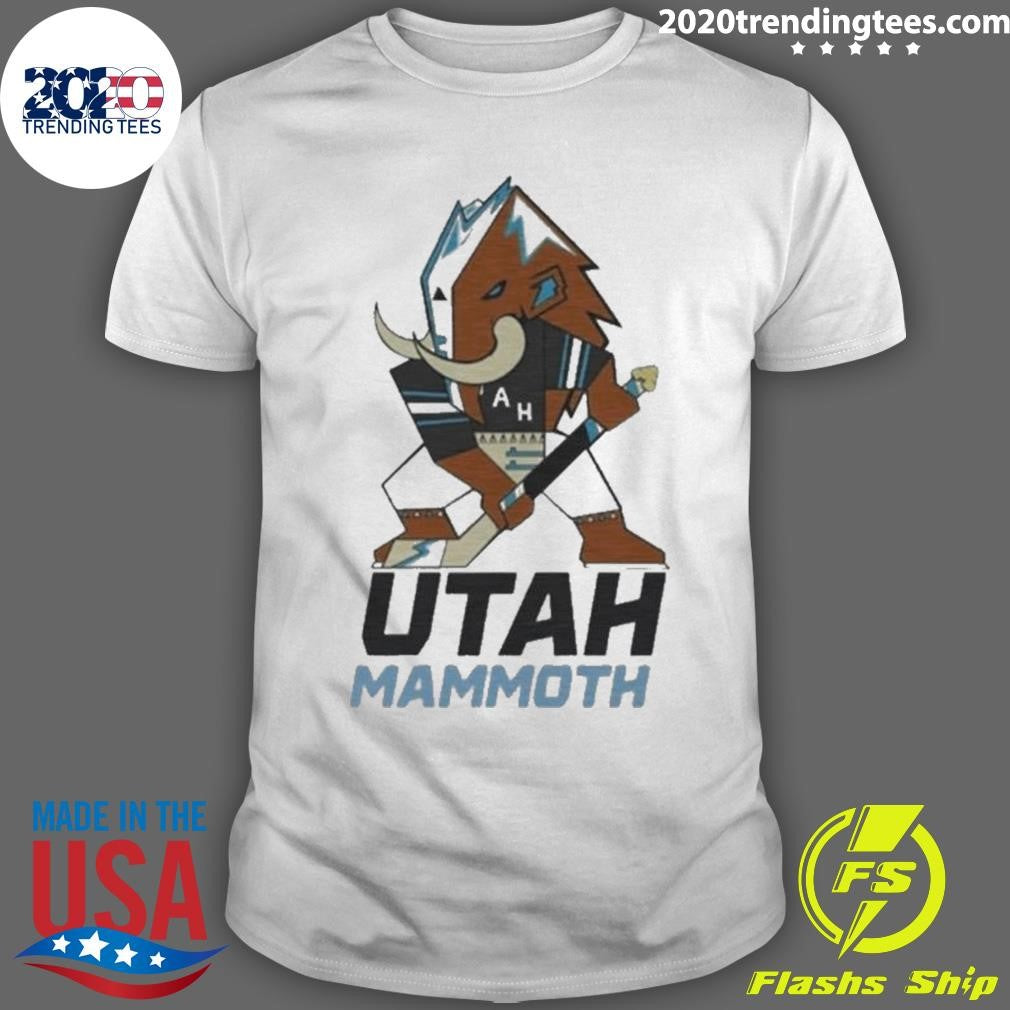 Lawson Crouse With Utah Mammoth Mascot Shirt Unisex T-shirt, Sweatshirt, Hoodie, Long Sleeve Tee - T-Shirt, Sweatshirt, Hoodie