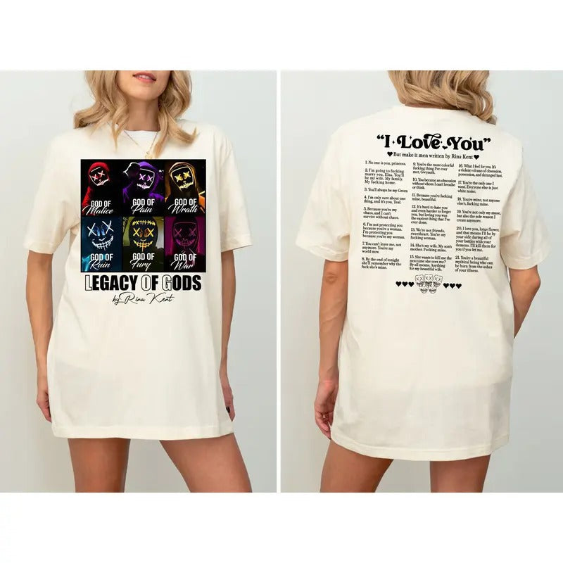 Legacy Gods I Love You Book Quotes 2 Sides Legacy Gods Heathens Dark Romance Bookish T-Shirts, Hoodie, Sweatshirt - T-Shirt, Sweatshirt, Hoodie