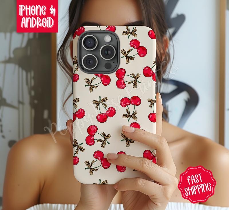 Leopard Cherry Phone Case Mag Safe Compatible Magnetic Tough Cases T-Shirts, Hoodie, Sweatshirt - T-Shirt, Sweatshirt, Hoodie