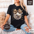 Leopard Disco Bow Shirt Gildan New Year'S 2025 NYE Plus Sizes T-Shirts, Hoodie, Sweatshirt - T-Shirt, Sweatshirt, Hoodie