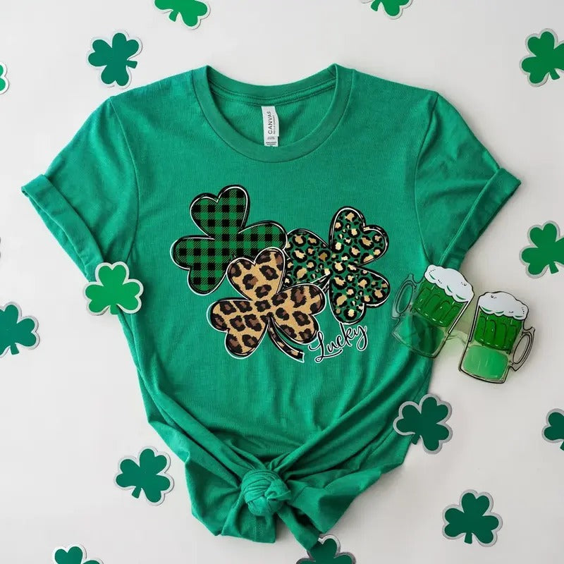 Leopard Shamrock Shirt St Patricks Day Shirt Patricks Shamrock Shirt Leopard St Patricks Day Shirt Lucky Shirt Patricks Day Hodie T-Shirts, Hoodie, Sweatshirt - T-Shirt, Sweatshirt, Hoodie