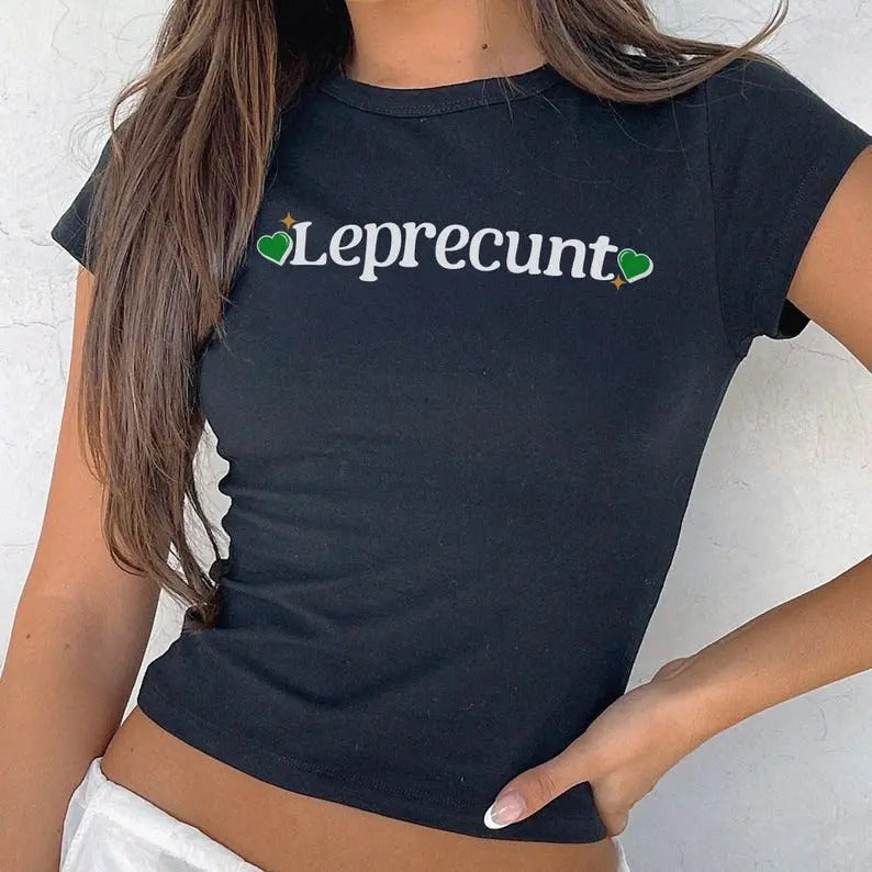 Leprecunt Micro Rib Baby Funny Y2K St. Patrick'S Day Baby T-Shirts, Hoodie, Sweatshirt - T-Shirt, Sweatshirt, Hoodie