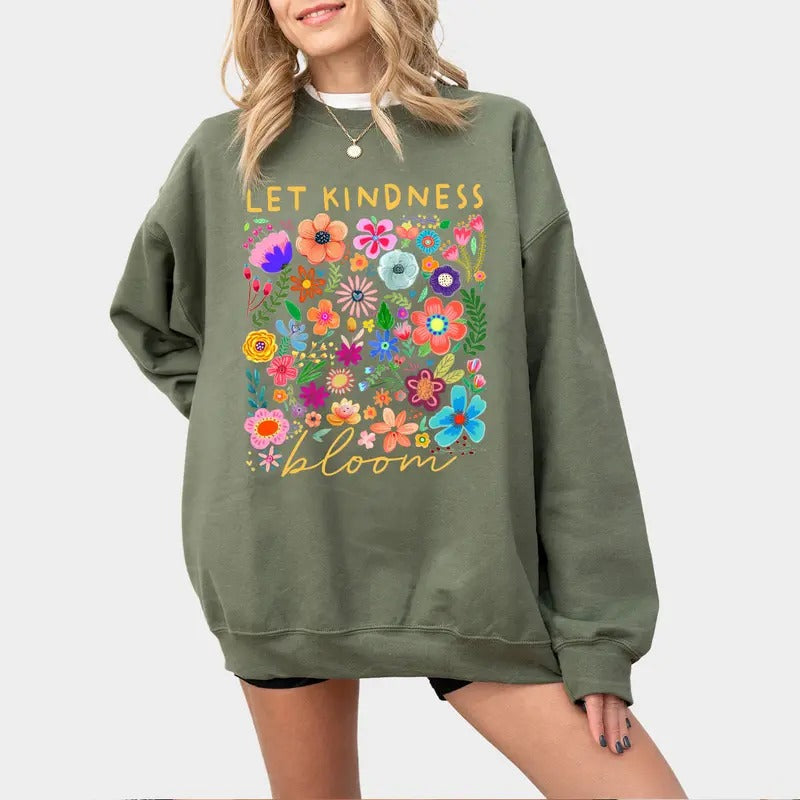Let Kindness Bloom Shirt Retro Flower Shirt Education Inspiration Floral Kindness Shirt Be Kind Floral Kindness Mental Health Sped Teacher Education T-Shirts, Hoodie, Sweatshirt - T-Shirt, Sweatshirt, Hoodie