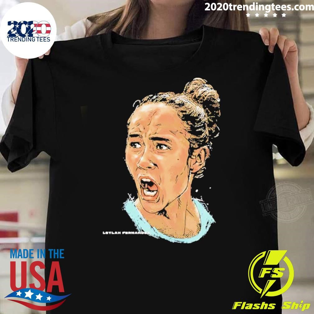 Leylah Fernandez Canada Tennis Player Portrait Shirt Unisex T-shirt, Sweatshirt, Hoodie, Long Sleeve Tee - T-Shirt, Sweatshirt, Hoodie