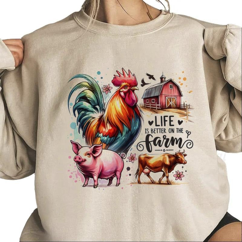 Life Is Better Farm Farm Animal Red Barn Hunting Season 2025 T-Shirts, Hoodie, Sweatshirt - T-Shirt, Sweatshirt, Hoodie