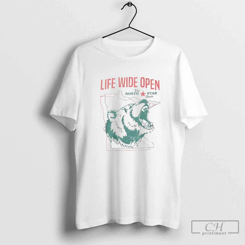 Life Wide Open The North Star State Shirt Sweater Unisex T-shirt, Sweatshirt, Hoodie, Long Sleeve Tee - T-Shirt, Sweatshirt, Hoodie
