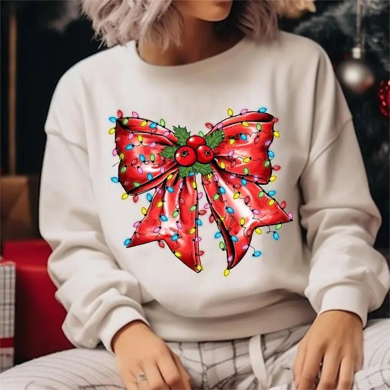 Light Red Bow Coquette Cute Bow Shirt Xmas Cozy Season T-Shirts, Hoodie, Sweatshirt - T-Shirt, Sweatshirt, Hoodie