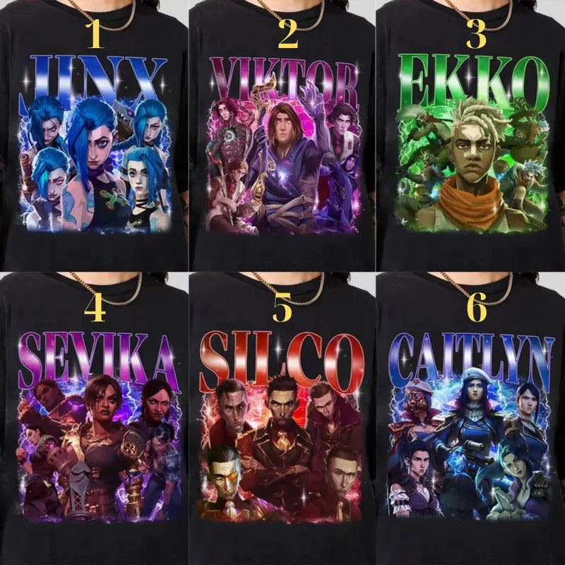 Limited Arcane 2 Shirt Bootleg Jinx Shirt Sevika Ekko Silco Caitlyn Viktor League Legends Shirt T-Shirts, Hoodie, Sweatshirt - T-Shirt, Sweatshirt, Hoodie