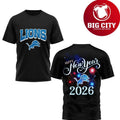 Lions Happy New Year 2026 Two Sided Shirt Unisex T-shirt, Sweatshirt, Hoodie, Long Sleeve Tee - T-Shirt, Sweatshirt, Hoodie