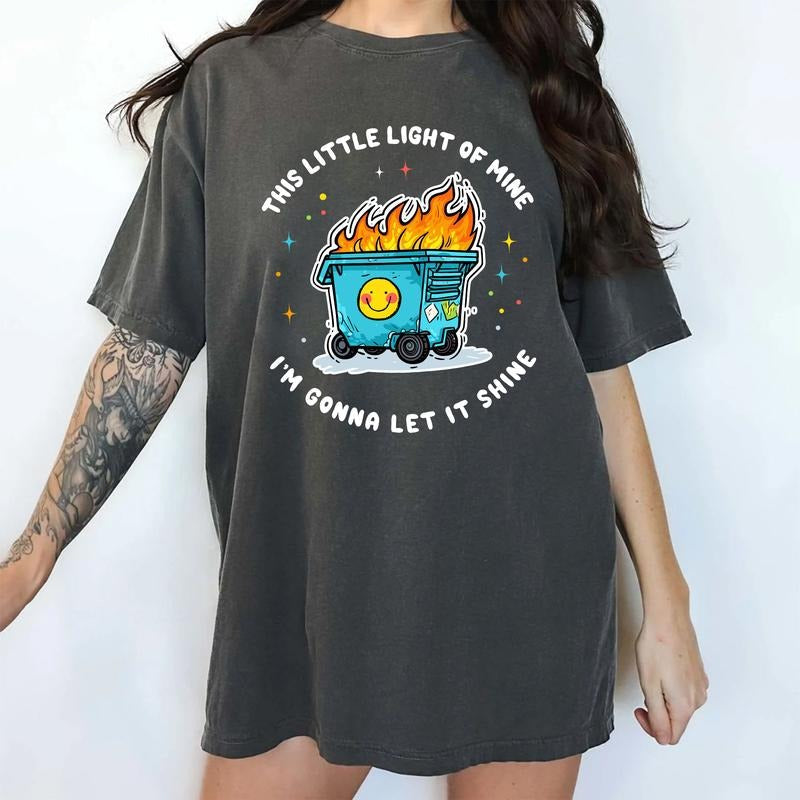 Little Light Mine Shirt Funny Sayings Printed Let Shine Let Shine Comfort Shirt Her Casual Short Sleeve Comfort Shirt Streetwear Cotton Fabric T-Shirts, Hoodie, Sweatshirt - T-Shirt, Sweatshirt, Hoodie